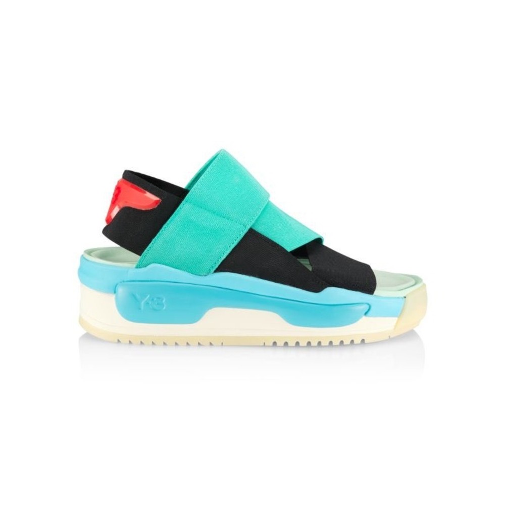 Y-3 Hokori Sandal Black Vivid‎ Mint Bright Cyan  Platform